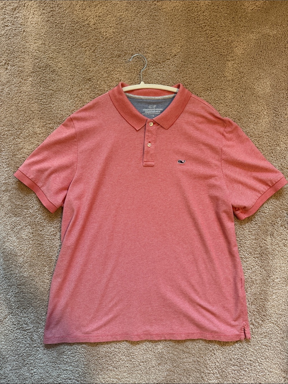 Vineyard Vines Men's Coral-Pink Polo